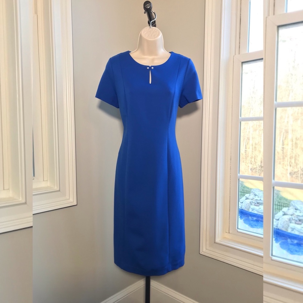 Talbots Royal Blue Knit Sheath Dress - Women’s 4 NEW $119